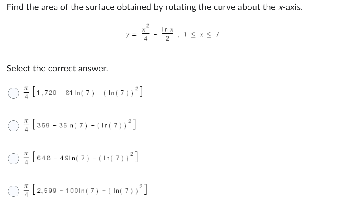 Find the area o f the surface obtained b y