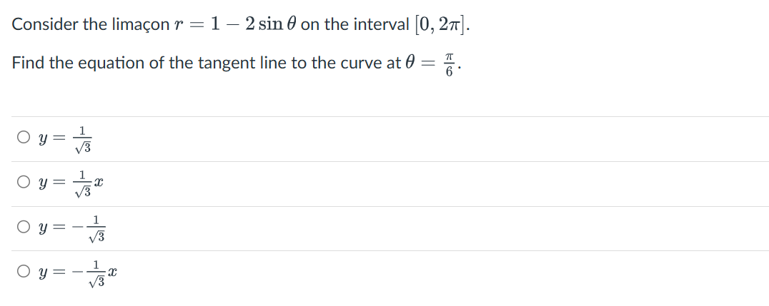 Consider the l i m a o n r = 1 - 2 s i n o n the