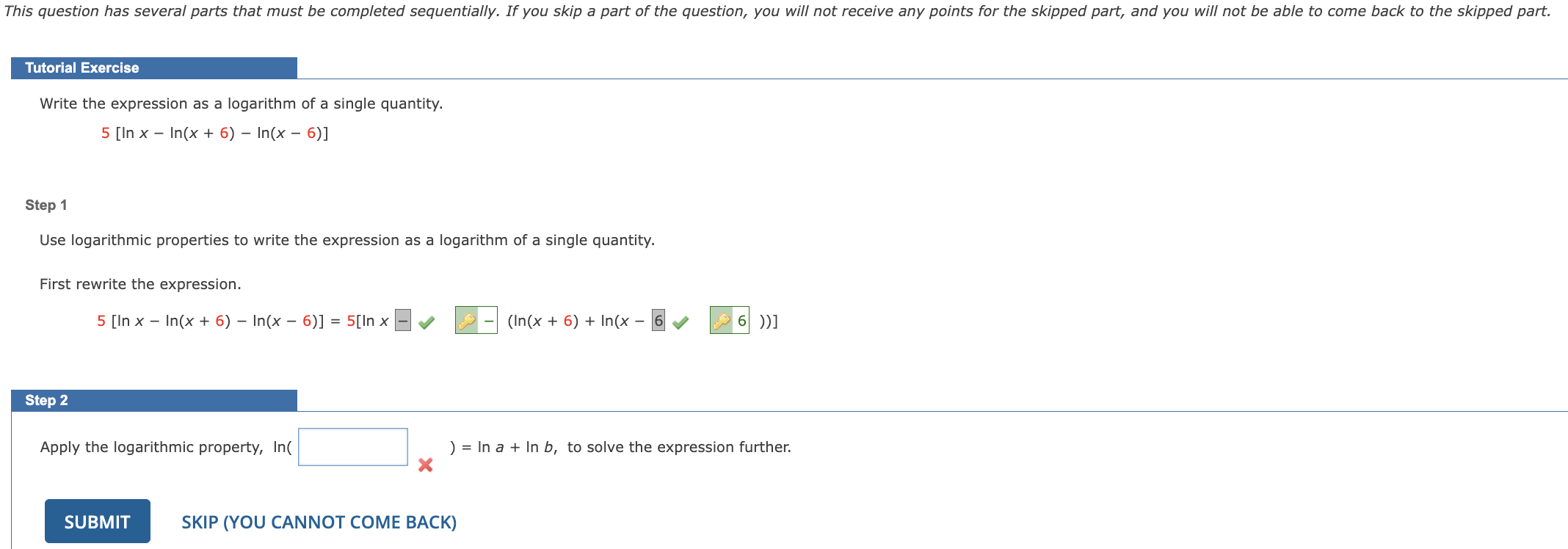 Tutorial Exercise Write the expression a s a