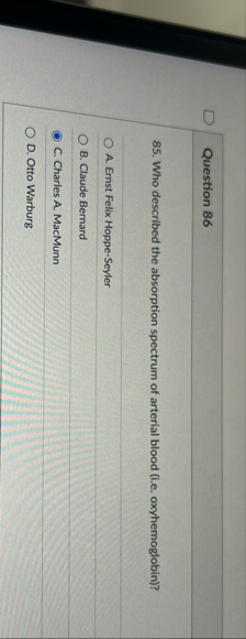Question 8 6 8 5 . Who described the absorption