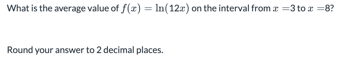 What i s the average value o f f ( x ) = l n ( 1