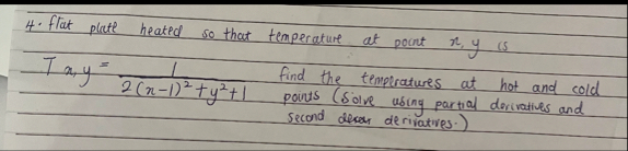 flat plate heated so that temperature at point x