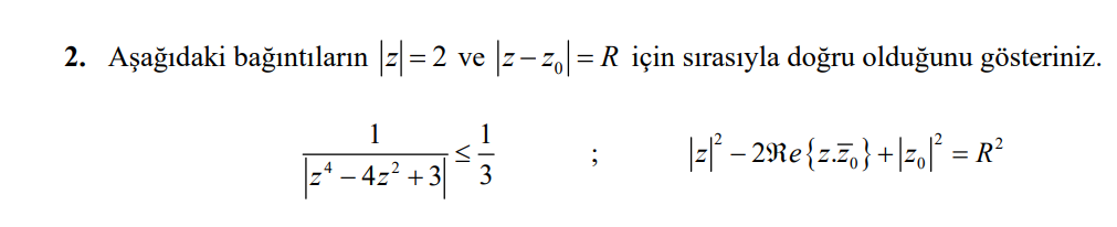 A a d a k i b a n t l a r n | z | = 2 v e | z - z