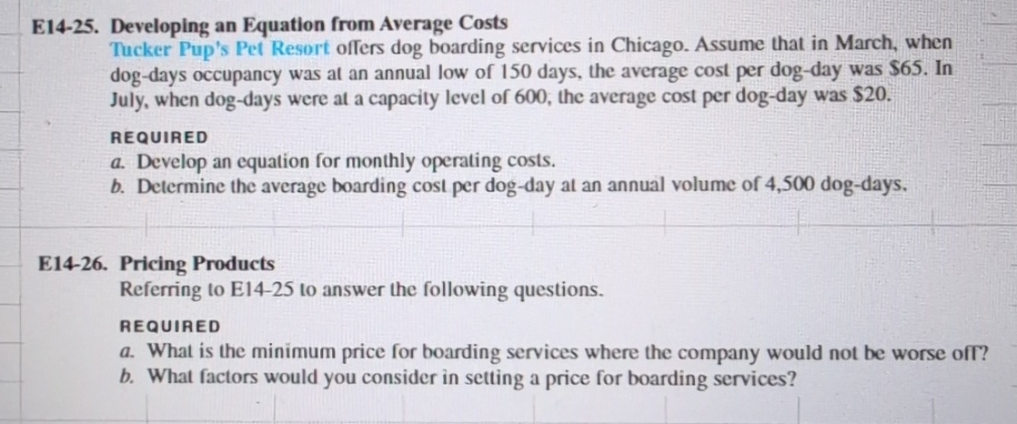 E 1 4 - 2 5 . Developing an Equation from Average