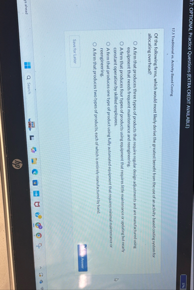 1 7 : OPTIONAL Practice Questions ( EXTRA CREDIT