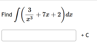 Find ( 3 x 3 + 7 x + 2 ) d x