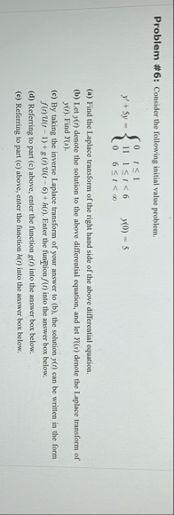 Problem # 6 : Consider the following initial
