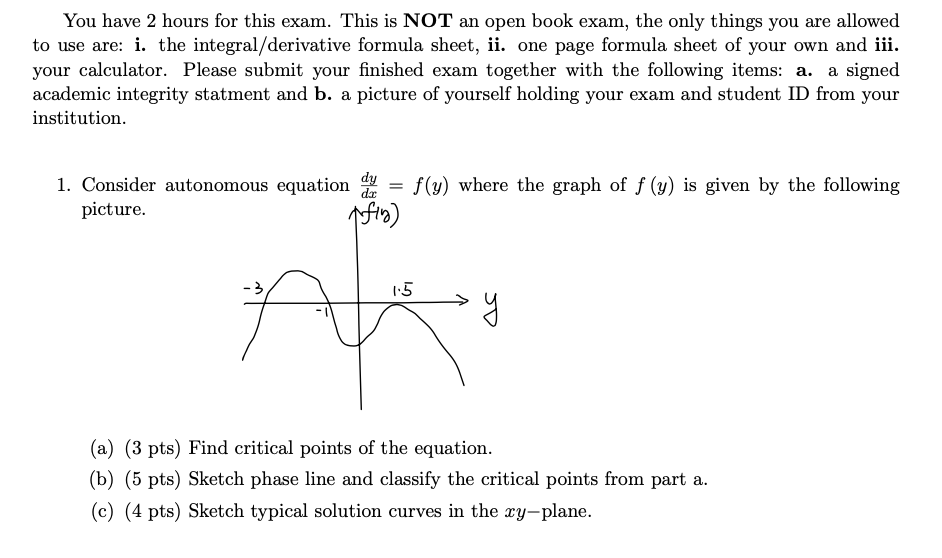 You have 2 hours for this exam. This is NOT an