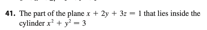 Find the area o f the surface. The part o f the