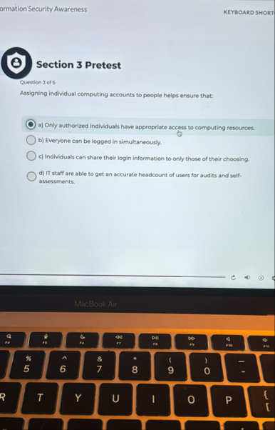 ormation Security Awareness KEYBOARD SHORT ( c )