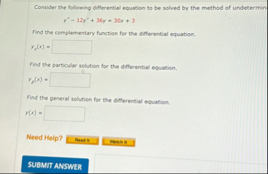 Consider the following differential equation to
