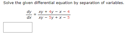 Solve the given differential equation b y