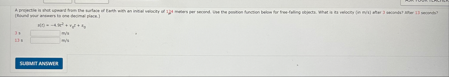 ( Round your answers to one decimal place. ) 1 3 s