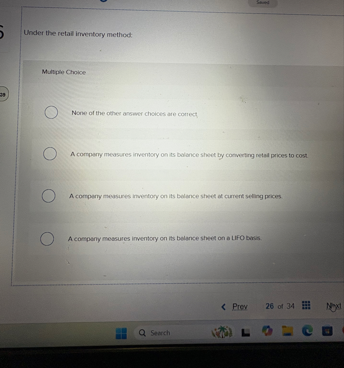 Under the retail inventory method: Multiple