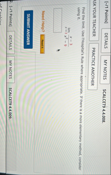 [ - / 1 Points ] SCALCET 9 4 . 4 . 0 0 8 . ASK