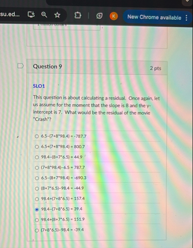 su . ed . . . New Chrome available Question 9 2