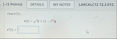 [ - / 2 Points ] LARCALC 1 2 1 2 . 2 . 0 1 2 .