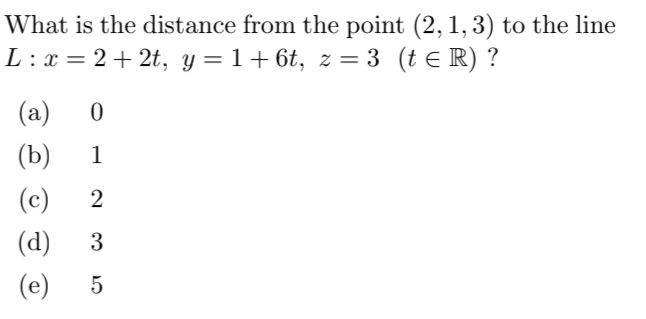 What is the distance from the point ( 2 , 1 , 3 )