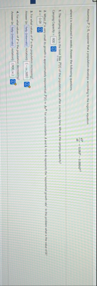 Assuming P 0 , suppose that a population developn