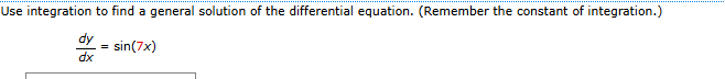 Use integration t o find a general solution o f