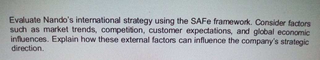 Evaluate Nando's international strategy using the