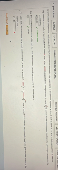 [ 2 / 3 Points ] ZILLDIFFEQMODAP 1 2 3 . 1 . 0 1