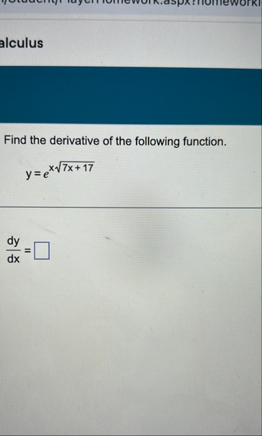 alculus Find the derivative of the following
