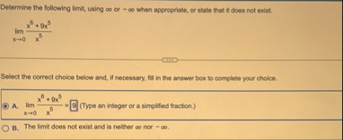 Determine the following limit , using or - when