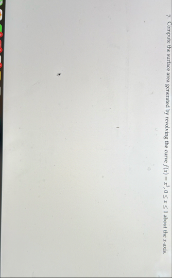 Compute the surface area generated by revolving