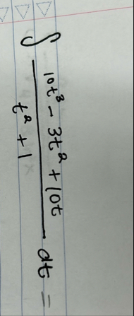 1 0 t 3 - 3 t 2 1 0 t t 2 1 d t =