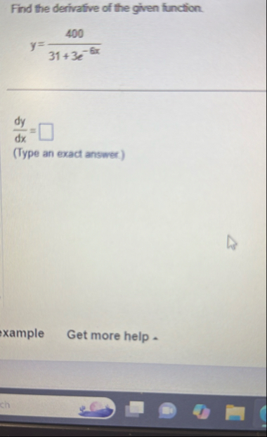 Find the derivalive of the given function. y = 4