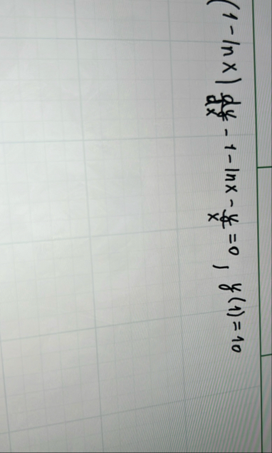 ( 1 - l n x ) d y d x - 1 - l n x - y x = 0 , y (