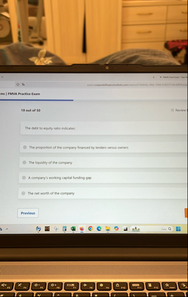 1 9 out of 5 0 Review The debet to equity ratio