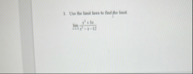 Use the limit laws to find the limit . lim x 1 x