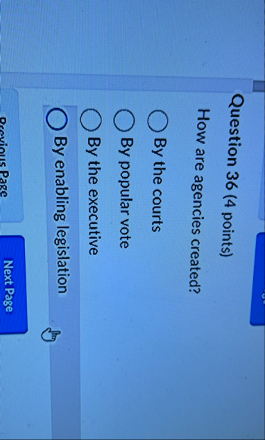 Question 3 6 ( 4 points ) How are agencies