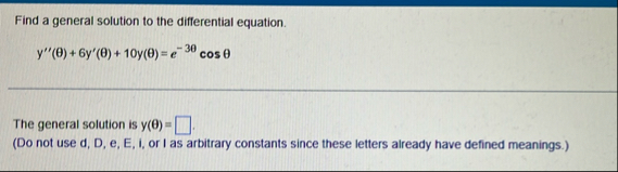 Find a general solution to the differential