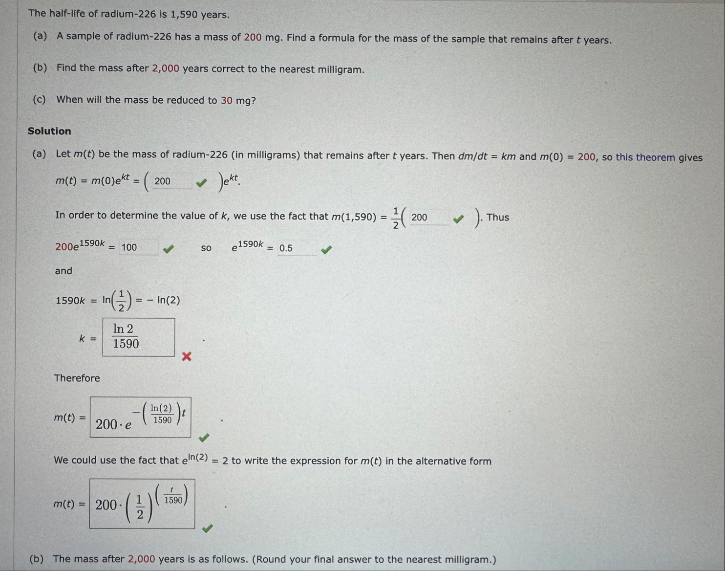 The half - life of radium - 2 2 6 is 1 , 5 9 0