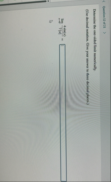 Question 1 2 of 2 1 Determine the one - sided