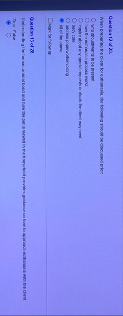 Question 1 2 of 2 8 . When preparing the client