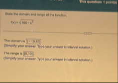 This question: I powing State the domain and