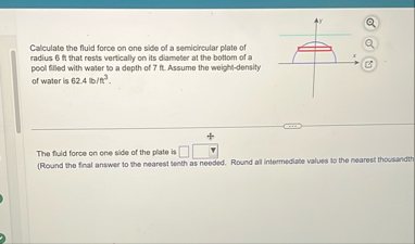Calculate the fluid force on one side of a