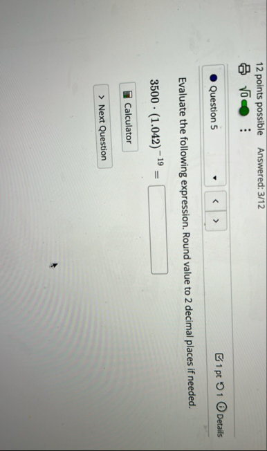 1 2 points possible Answered: 3 / 1 2 0 2