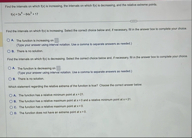 Find the intervals en which f ( x ) is