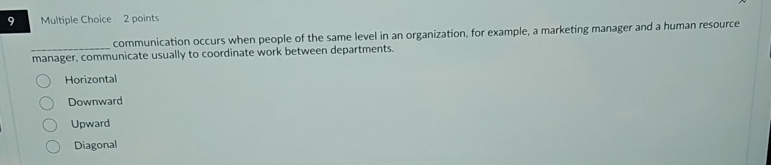 9 Multiple Choice 2 points q , communication