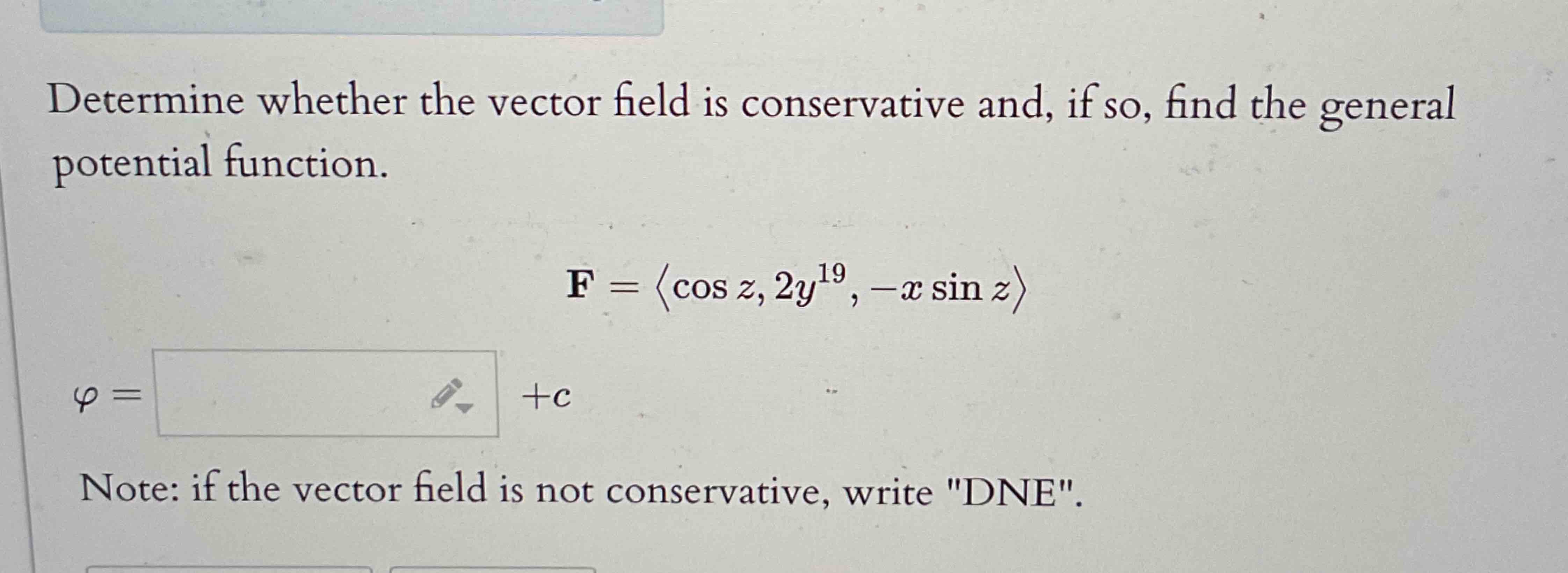 Determine whether the vector field i s