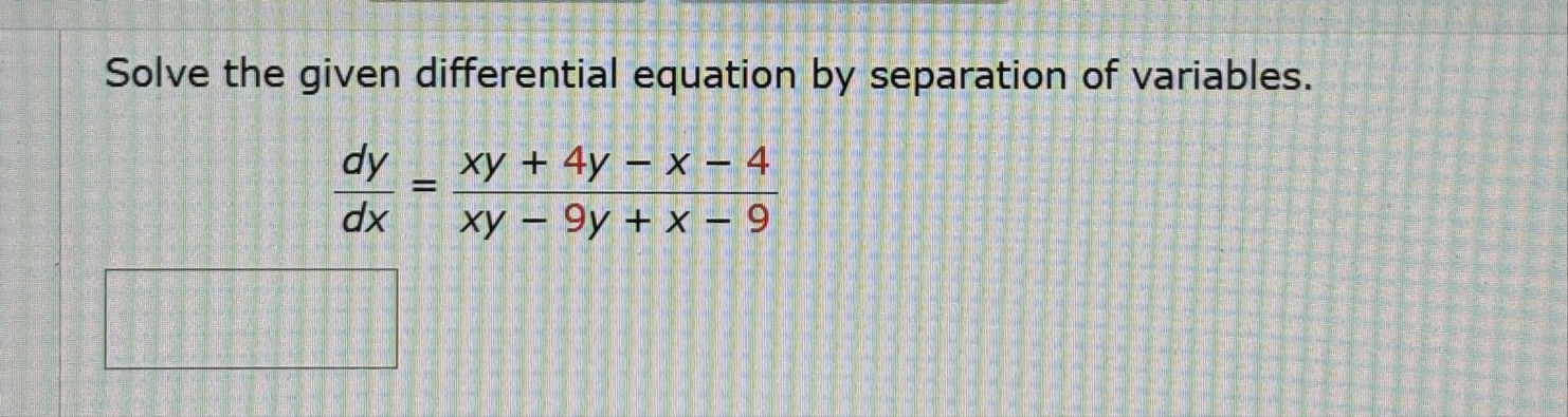Solve the given differential equation by