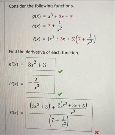 Consider the following functions. ( x 3 3 x 5