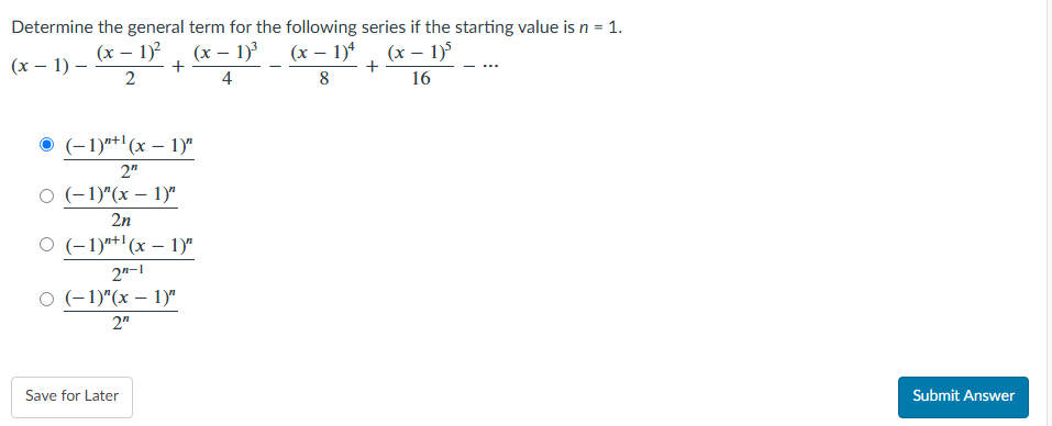 Determine the general term for the following