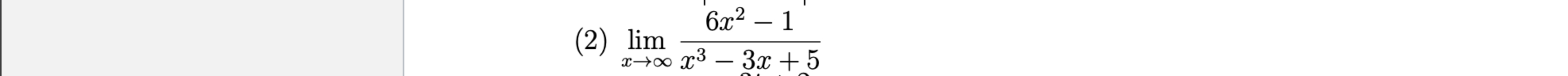 evaluate the limit ( 2 ) \ lim _ ( x -  style=
