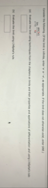 lim x 0 s i n ( 3 x ) 4 x ( b ) Evaluate the